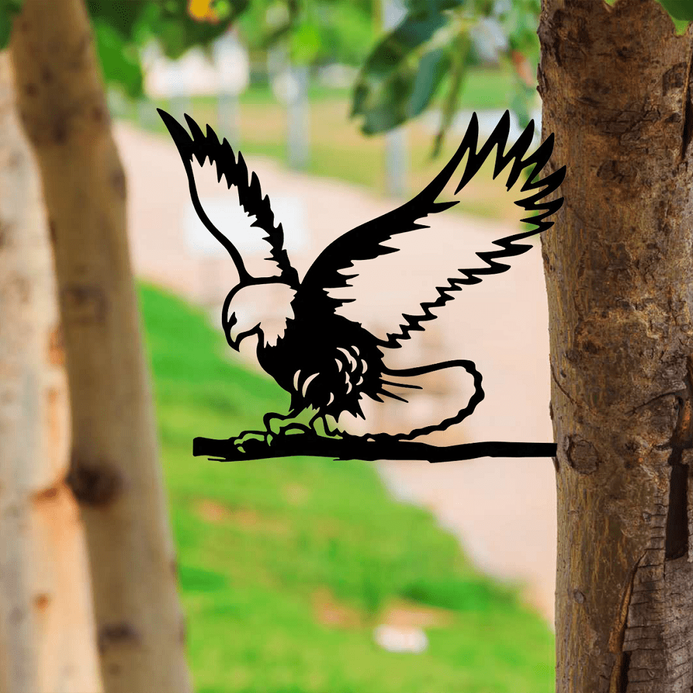 1 piece Metal Eagle Flying Free Silhouette Decoration Garden Decoration, Metal Garden Art, Garden Tree Decoration Outdoor, Backyard Decoration