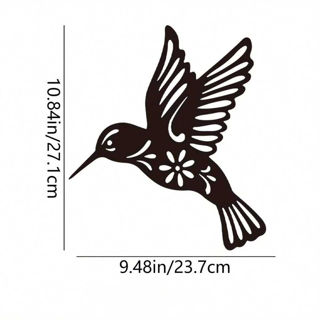 1pc Creative Iron-Made Hummingbird Sculpture, Suitable For Indoor And Outdoor Decoration, Perfect For Bedroom, Hallway And Wall Decoration