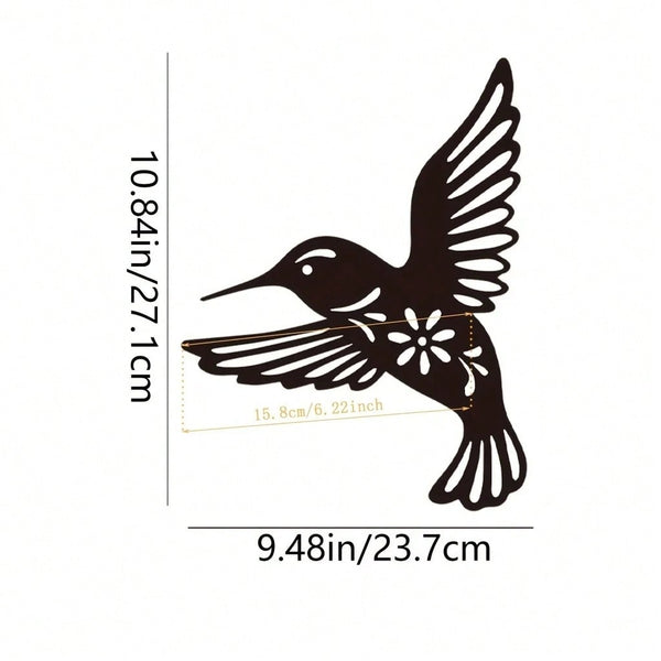 1pc Creative Iron-Made Hummingbird Sculpture, Suitable For Indoor And Outdoor Decoration, Perfect For Bedroom, Hallway And Wall Decoration