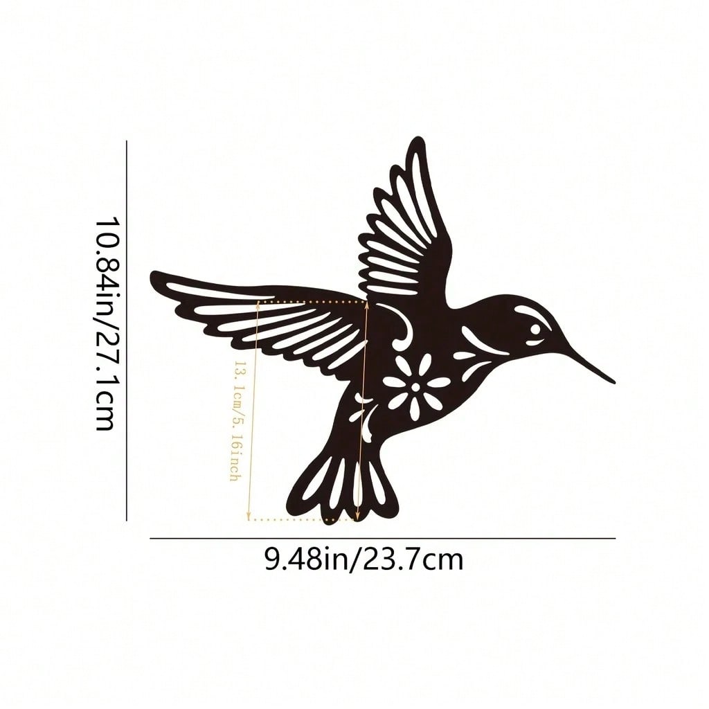 1pc Creative Iron-Made Hummingbird Sculpture, Suitable For Indoor And Outdoor Decoration, Perfect For Bedroom, Hallway And Wall Decoration