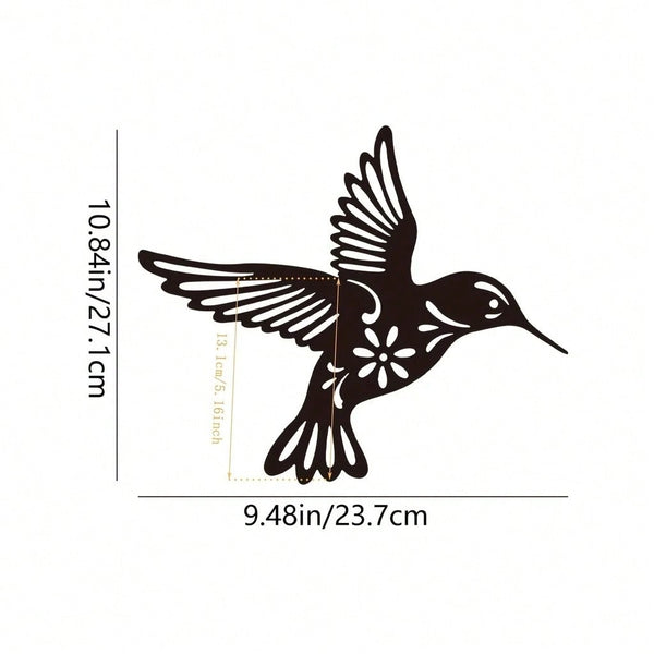 1pc Creative Iron-Made Hummingbird Sculpture, Suitable For Indoor And Outdoor Decoration, Perfect For Bedroom, Hallway And Wall Decoration