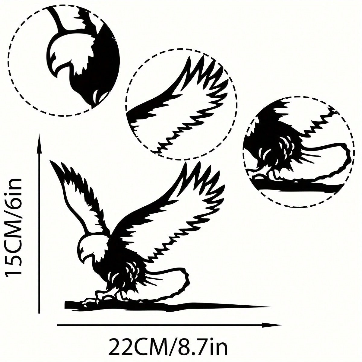 1 piece Metal Eagle Flying Free Silhouette Decoration Garden Decoration, Metal Garden Art, Garden Tree Decoration Outdoor, Backyard Decoration
