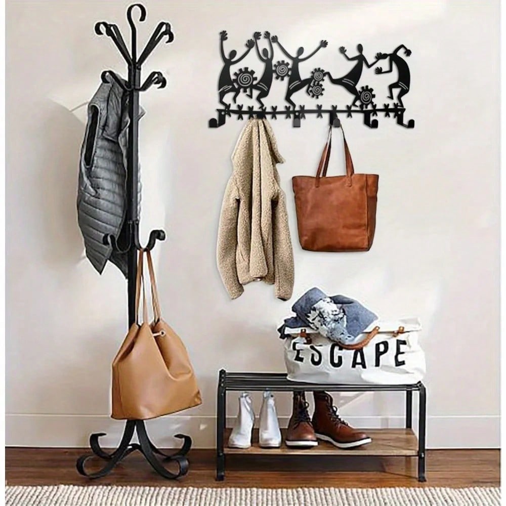 1 black wall-mounted keychain hook for entry and living room decor - organize your keys