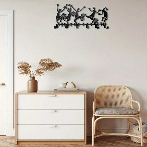 1 black wall-mounted keychain hook for entry and living room decor - organize your keys