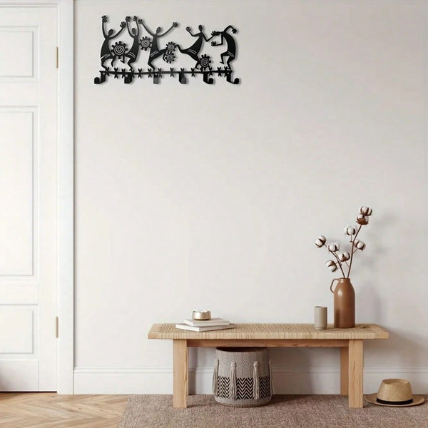 1 black wall-mounted keychain hook for entry and living room decor - organize your keys