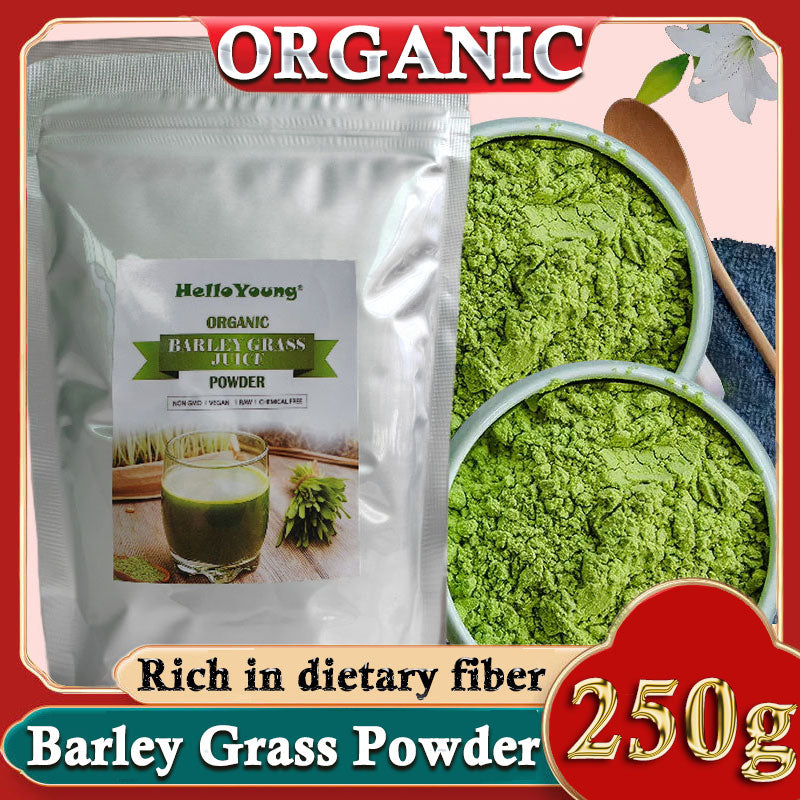 HelloYoung 250g Organic Barley Grass Powder Gluten Free Non-GMO Superfood Vegan Non-GMO Gluten-Free Soy-Free Vegan & Paleo – Daily Greens Booster Main image