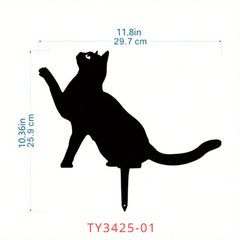 1件用这款可爱的金属猫栅栏装饰墙艺术装饰花园派对装饰为您的花园增添一抹奇思妙想