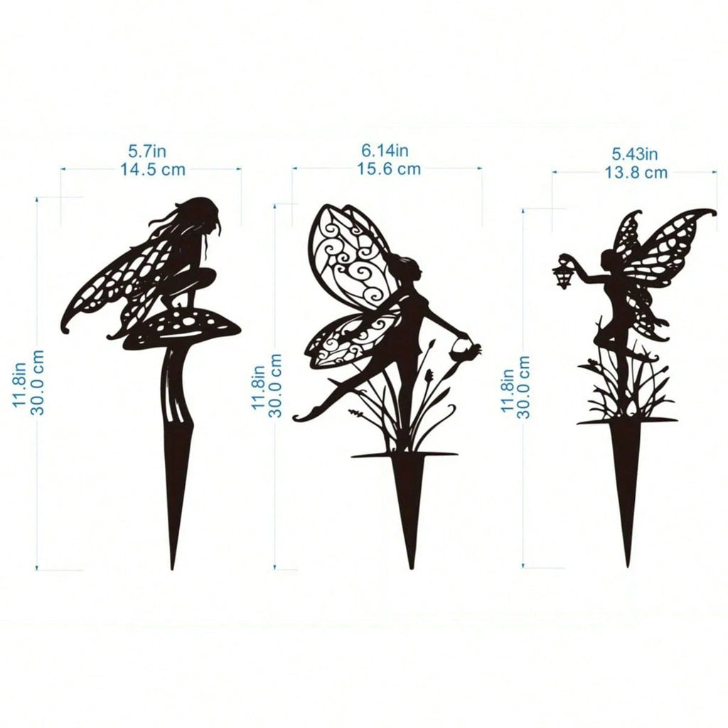1 piece Garden Fairy Alette: an exclusive metal outdoor decoration for your patio and lawn, large outdoor metal garden artwork