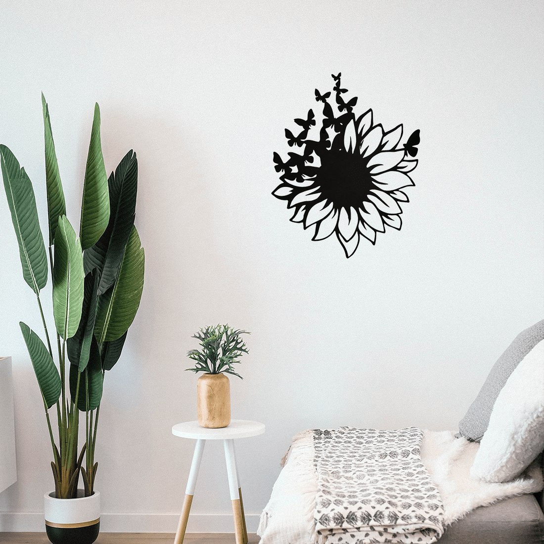 1 piece of sunflower butterfly metal wall art decorative rust wall carving garden, home, farmhouse, patio and bedroom wall decoration