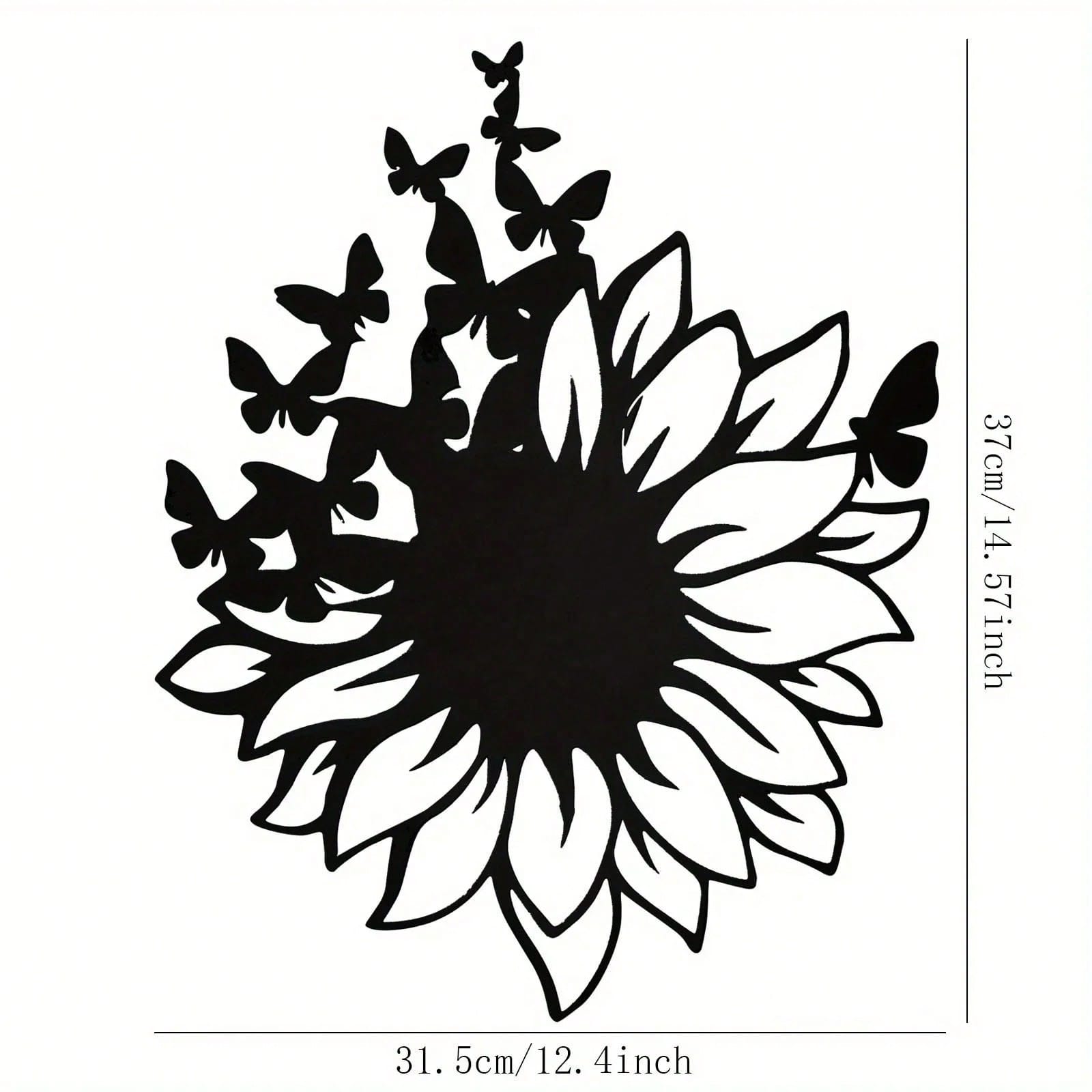 1 piece of sunflower butterfly metal wall art decorative rust wall carving garden, home, farmhouse, patio and bedroom wall decoration