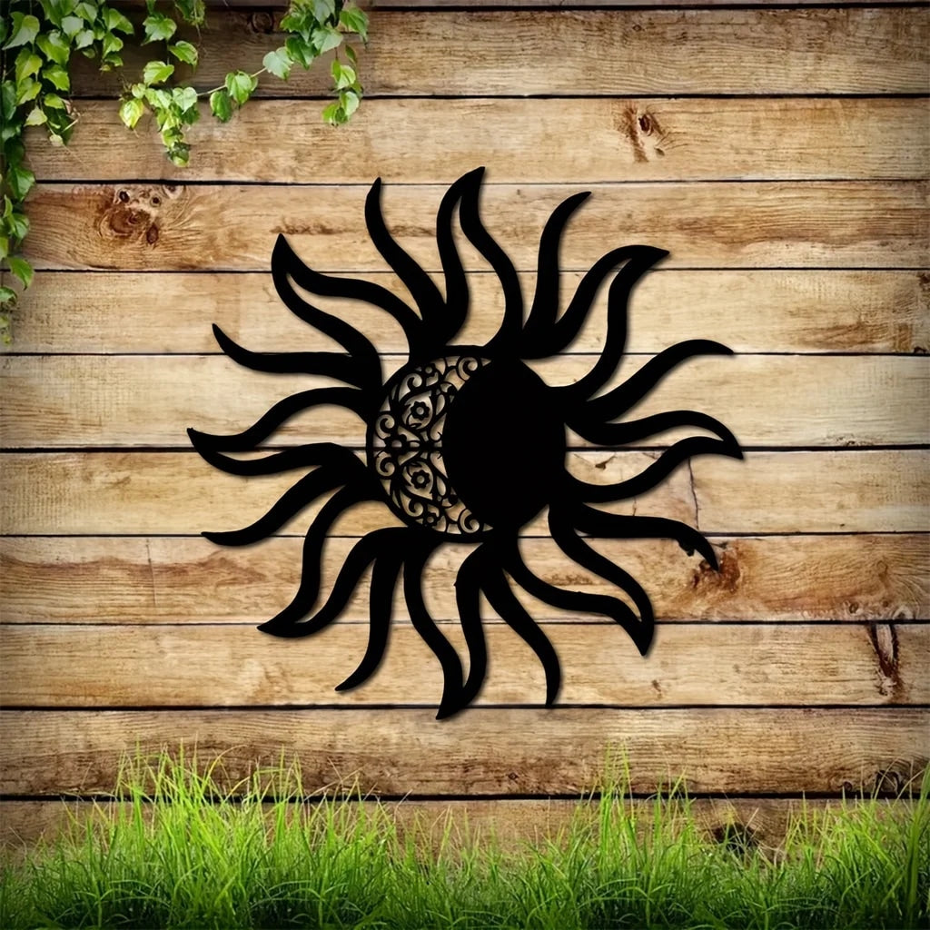 1 piece of metal sun and moon art wall decoration, sun and moon metal wall decoration, metal sun and moon class logo wall decoration, metal wall hanging