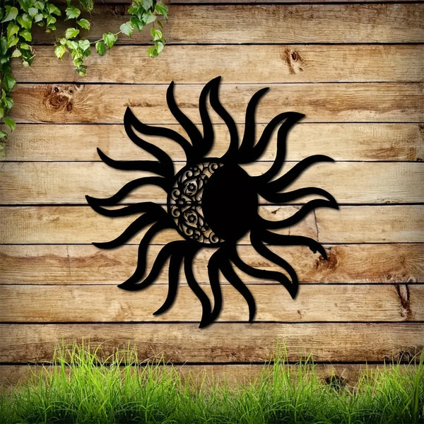 1 piece of metal sun and moon art wall decoration, sun and moon metal wall decoration, metal sun and moon class logo wall decoration, metal wall hanging