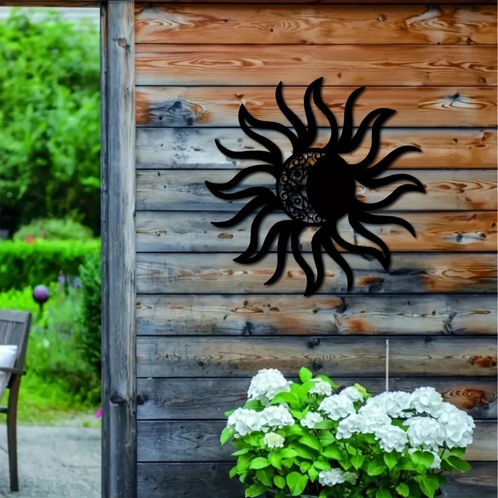 1 piece of metal sun and moon art wall decoration, sun and moon metal wall decoration, metal sun and moon class logo wall decoration, metal wall hanging