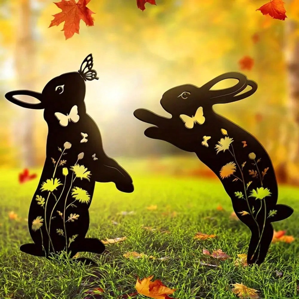 1 Pc Garden Decor Animals Outdoor Metal Adorable Animal Gardening Ornaments Yard Metal Art Backyard Lawn Stakes Decor Zoo Garden,Suitable For Garden,Garden Decor Main image