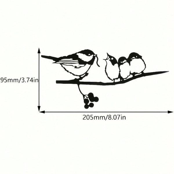 1 piece of bird perch steel silhouette metal wall decoration, suitable for home garden patio outdoor sculpture insertion decoration, is the perfect choice for birthdays, house warming, garden art decoration.