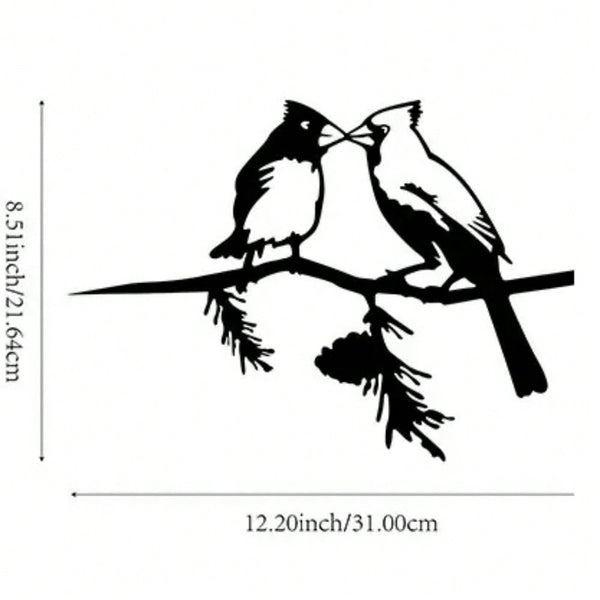 1 piece of bird perch steel silhouette metal wall decoration, suitable for home garden patio outdoor sculpture insertion decoration, is the perfect choice for birthdays, house warming, garden art decoration.