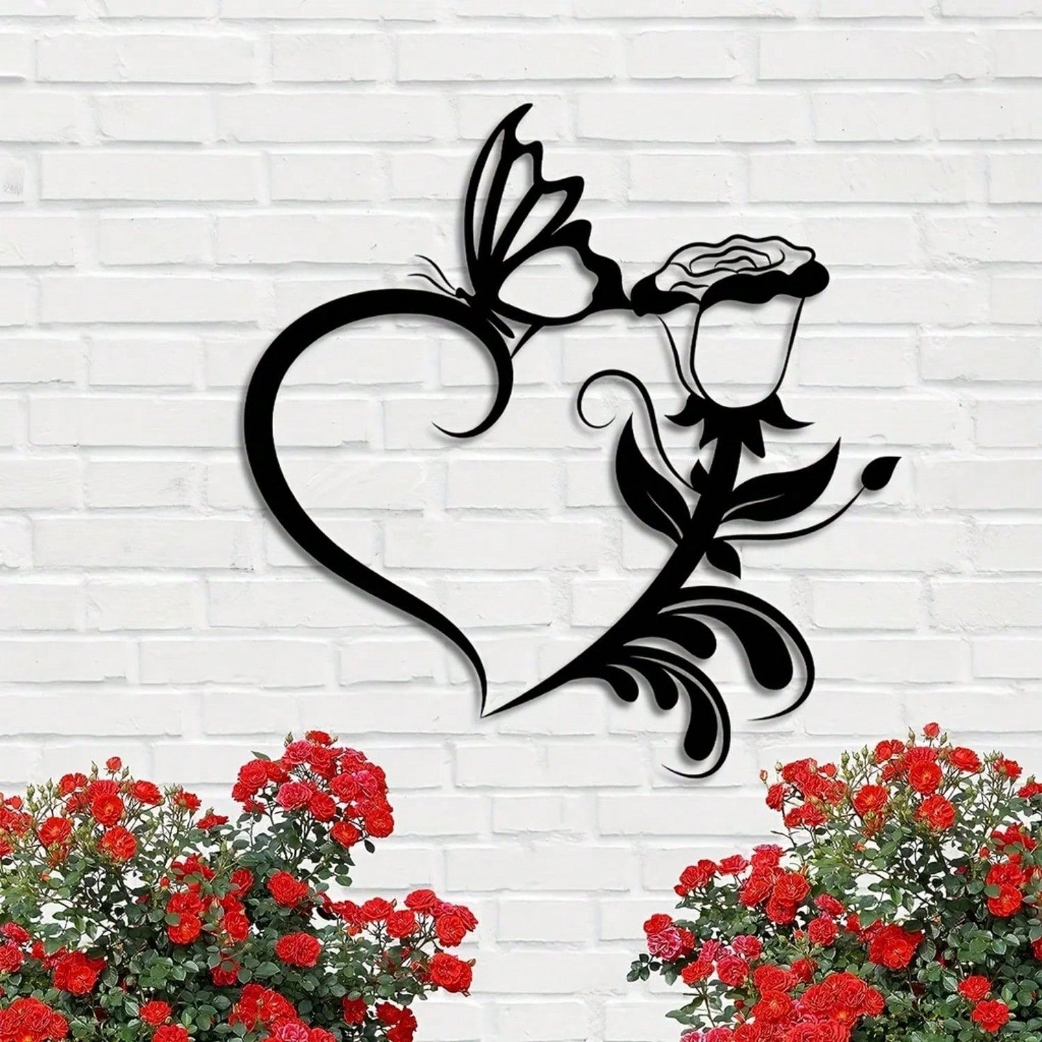 1 Piece Of Heart-Shaped Metal Wall Decoration Art Decoration, Unique Heart-Shaped Logo Metal Wall Decoration, Wall Mounted Geometric Decoration