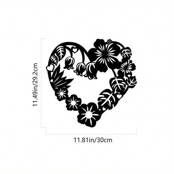1 Piece Of Heart-Shaped Metal Wall Decoration Art Decoration, Unique Heart-Shaped Logo Metal Wall Decoration, Wall Mounted Geometric Decoration