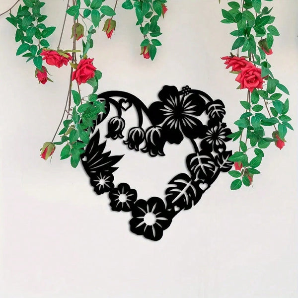 1 Piece Of Heart-Shaped Metal Wall Decoration Art Decoration, Unique Heart-Shaped Logo Metal Wall Decoration, Wall Mounted Geometric Decoration