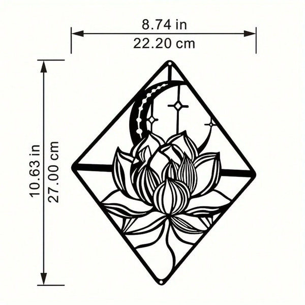 1 piece of metal lotus decoration wall art, moon flower wall decoration logo pendant sculpture, iron handicraft home room decoration