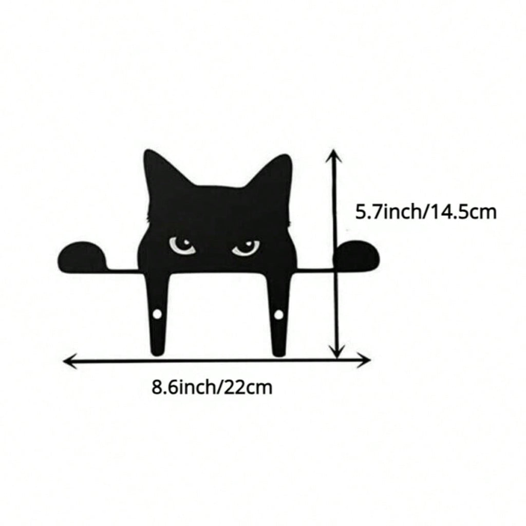 1 piece Halloween metal ornament, black peeping cat/puppy/fox sculpture lawn decoration, holiday yard garden stake decoration, birthday graduation gift