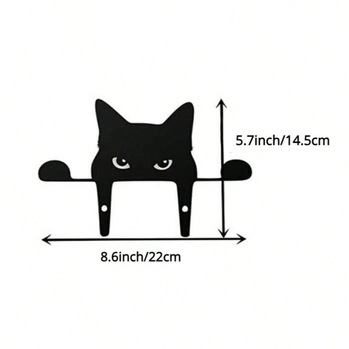 1 piece Halloween metal ornament, black peeping cat/puppy/fox sculpture lawn decoration, holiday yard garden stake decoration, birthday graduation gift