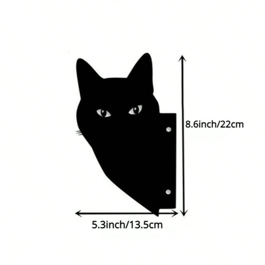 1 piece Halloween metal ornament, black peeping cat/puppy/fox sculpture lawn decoration, holiday yard garden stake decoration, birthday graduation gift