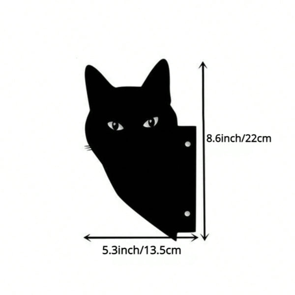 1 piece Halloween metal ornament, black peeping cat/puppy/fox sculpture lawn decoration, holiday yard garden stake decoration, birthday graduation gift