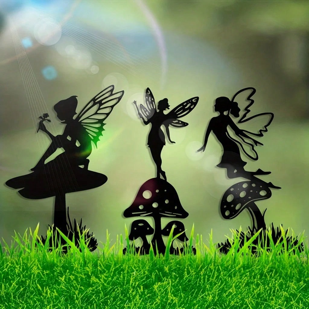 1 piece Halloween metal butterfly fairy/wrought iron silhouette garden ornament, very festive, suitable for outdoor lawn garden party decoration