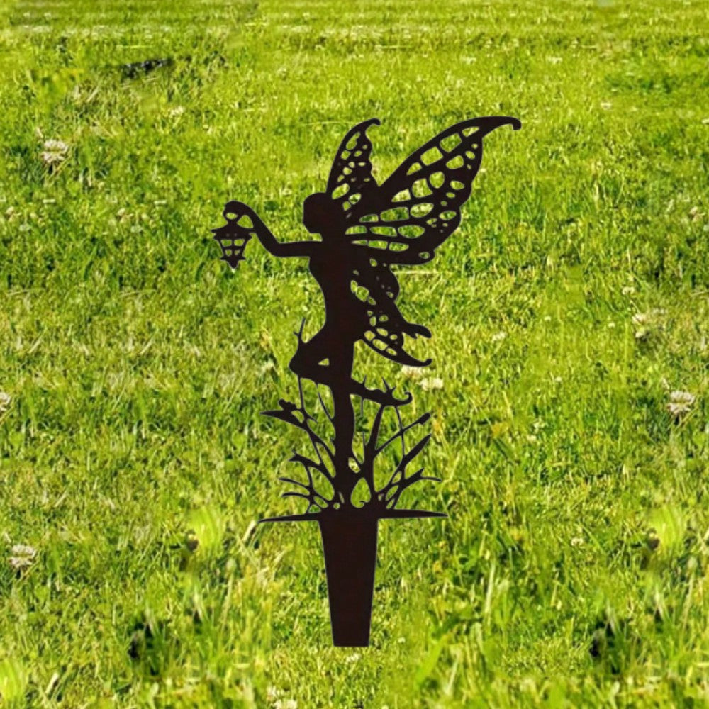 1 piece Halloween metal butterfly fairy/wrought iron silhouette garden ornament, very festive, suitable for outdoor lawn garden party decoration