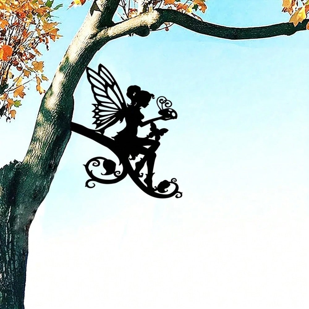 1 piece Halloween metal butterfly fairy/wrought iron silhouette garden ornament, very festive, suitable for outdoor lawn garden party decoration