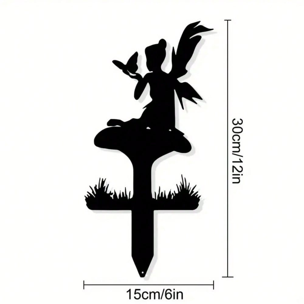 1 piece Halloween metal butterfly fairy/wrought iron silhouette garden ornament, very festive, suitable for outdoor lawn garden party decoration