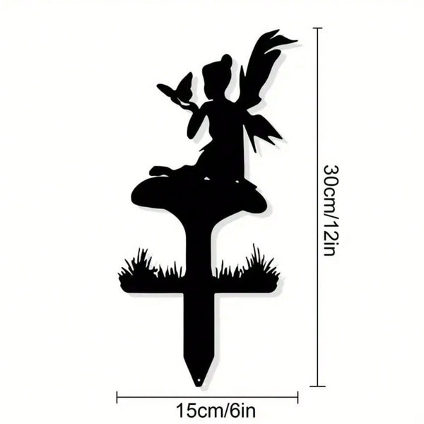 1 piece Halloween metal butterfly fairy/wrought iron silhouette garden ornament, very festive, suitable for outdoor lawn garden party decoration