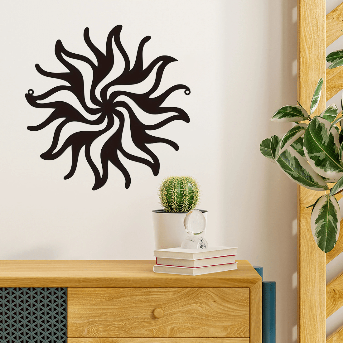 1 piece of metal sun and moon/cactus moon/strange sun/mountain sun/cat moon art wall decoration, suitable for indoor and outdoor wall decoration