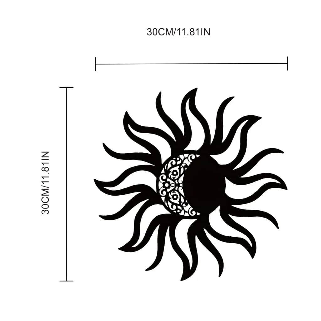 1 piece of metal sun and moon/cactus moon/strange sun/mountain sun/cat moon art wall decoration, suitable for indoor and outdoor wall decoration