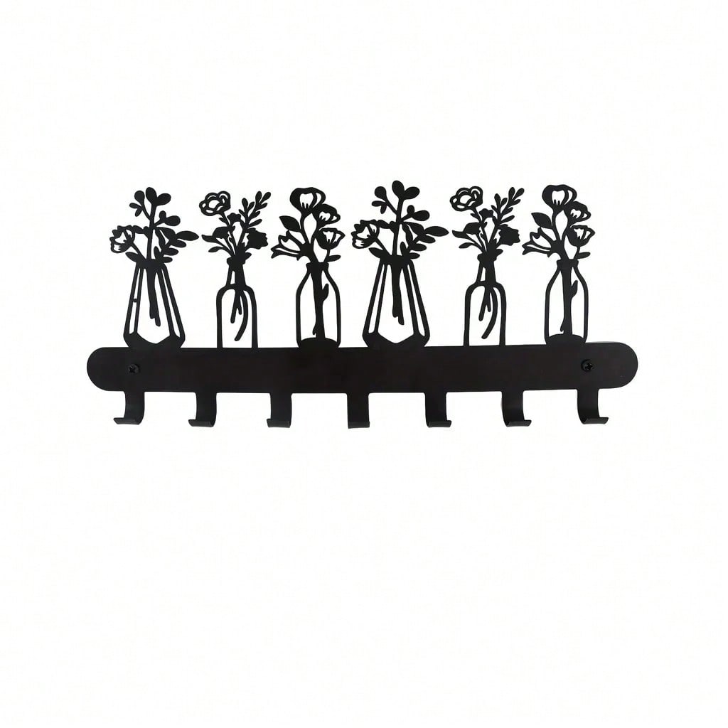 1 piece metal tree cat/flower/moon/mountain sunset/bird art silhouette wall hanging hook, can be used to hang keys, hats, clothes, home decoration clothing storage rack