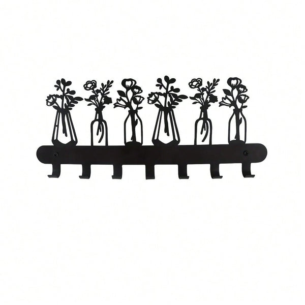 1 piece metal tree cat/flower/moon/mountain sunset/bird art silhouette wall hanging hook, can be used to hang keys, hats, clothes, home decoration clothing storage rack