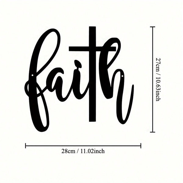 1 Metal Queen's Proverbs/Cross of Faith/Alphabet Wall Decoration - Interior/Outdoor Decoration, Living Room, Bedroom, Kitchen, Wall Mounted Decoration