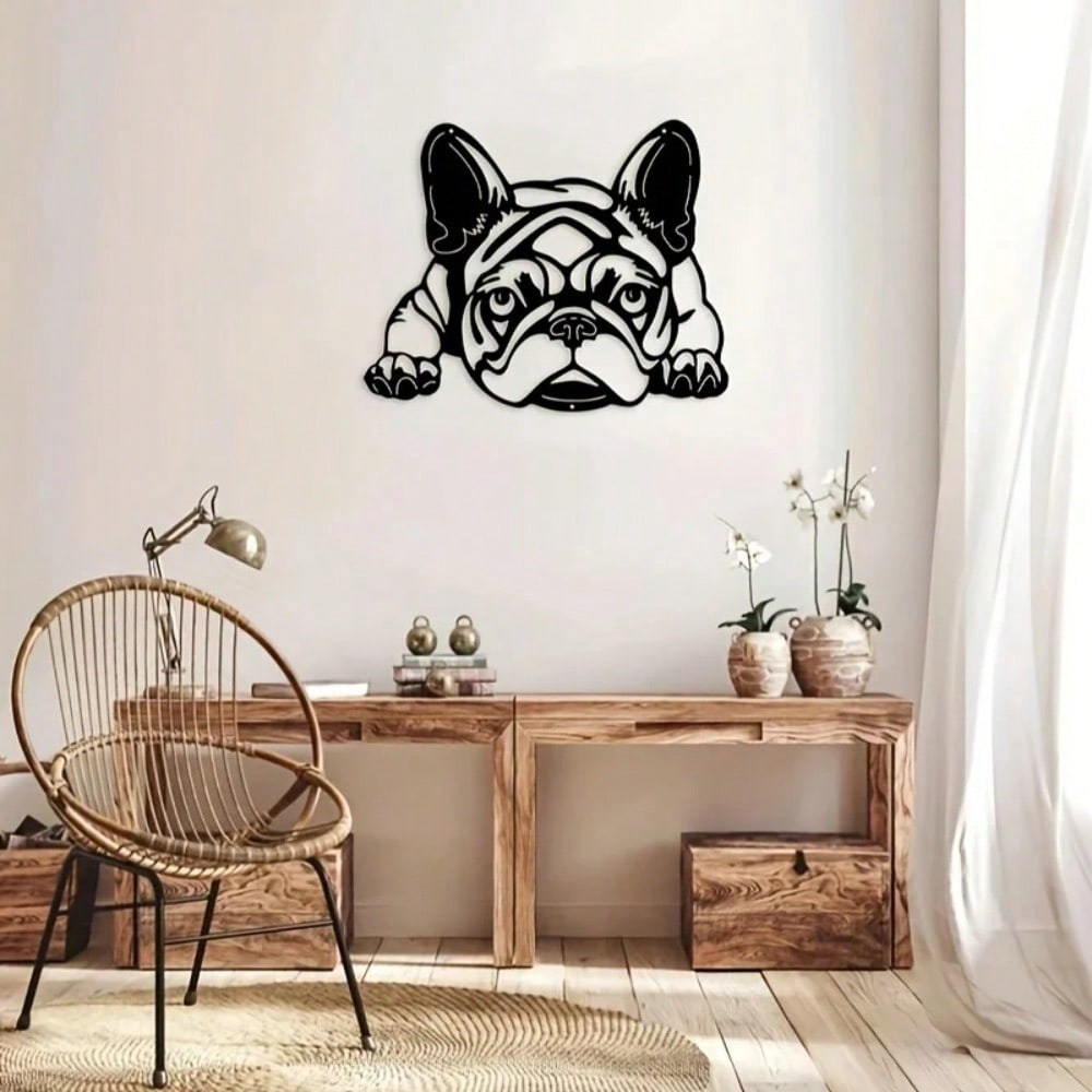 1 piece of metal bulldog/giraffe/bat/turtle holiday wall decoration - indoor/outdoor home decoration, perfect for living room, bedroom, kitchen - unique holiday gift ideas, home decoration, room decoration, wall decoration Secondary image
