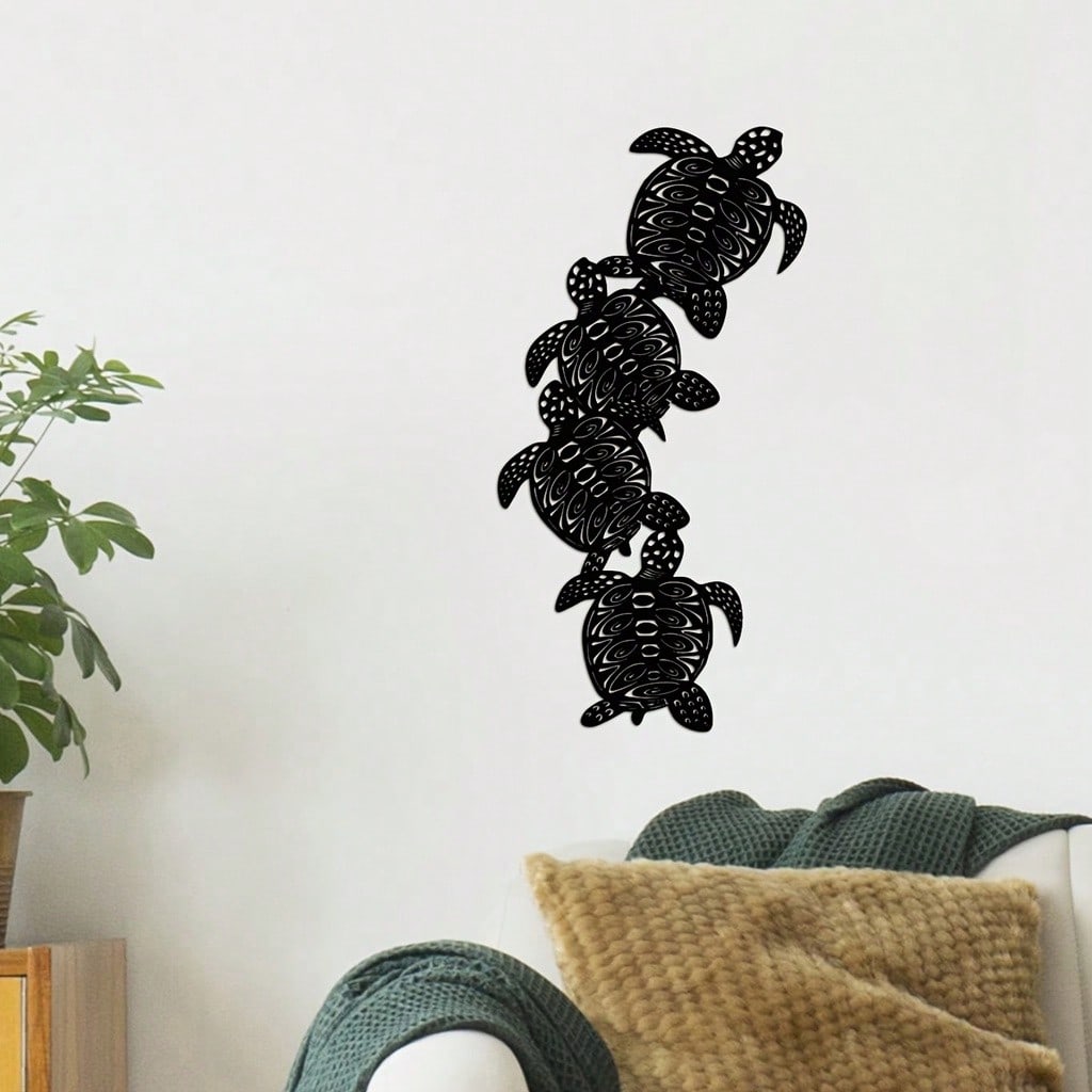 1 piece metal turtle wall decoration, modern wall decoration, living room bedroom decoration sticker wall decoration metal pendant