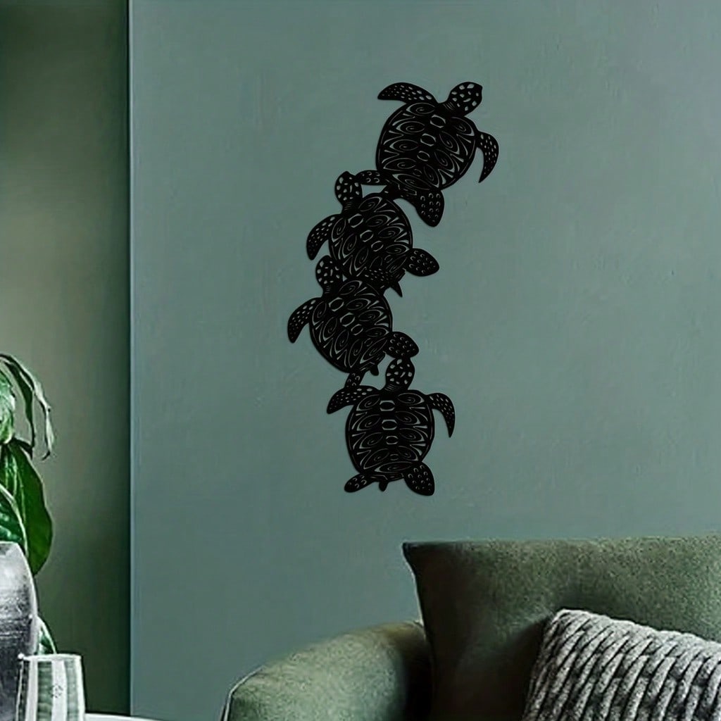 1 piece metal turtle wall decoration, modern wall decoration, living room bedroom decoration sticker wall decoration metal pendant
