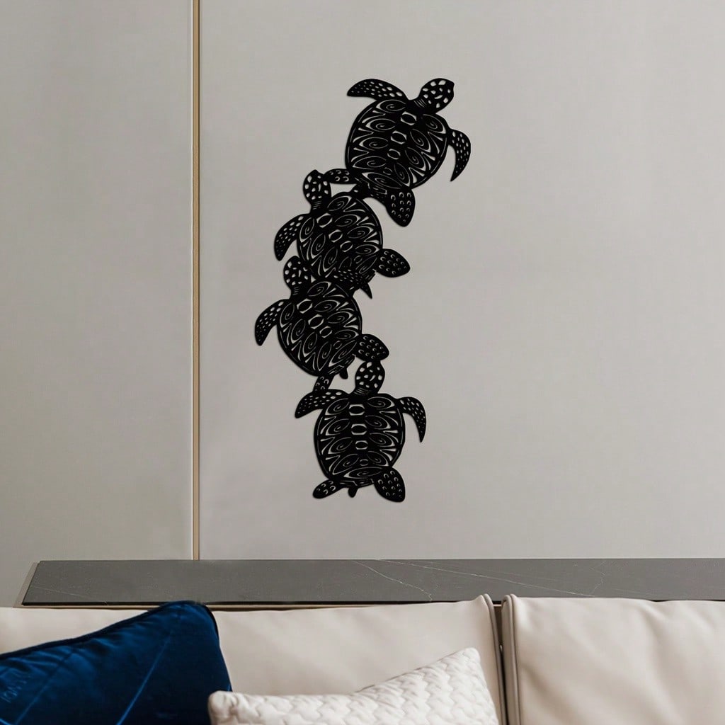 1 piece metal turtle wall decoration, modern wall decoration, living room bedroom decoration sticker wall decoration metal pendant