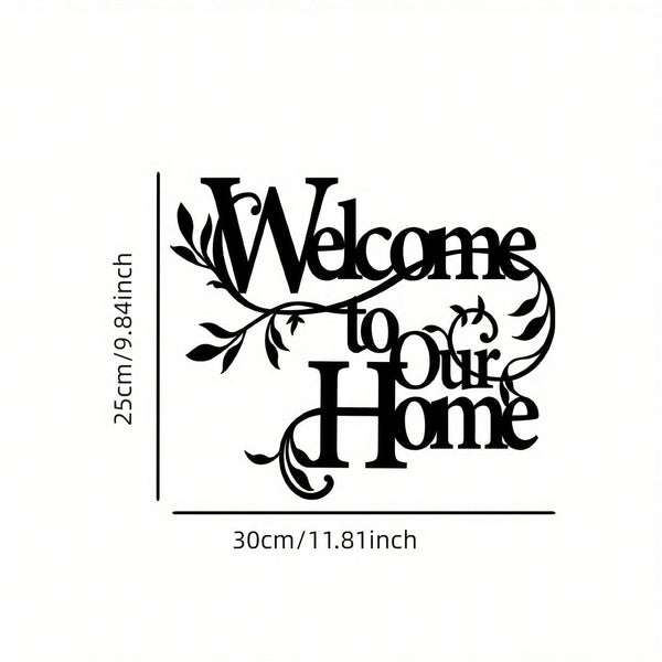 1 piece of metal English sentence "Welcome home"/pineapple wall decoration card, wall decoration pendant, welcome card, home decoration, porch and living room decoration