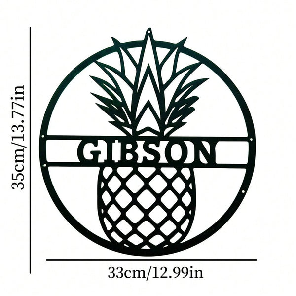 1 piece of metal English sentence "Welcome home"/pineapple wall decoration card, wall decoration pendant, welcome card, home decoration, porch and living room decoration