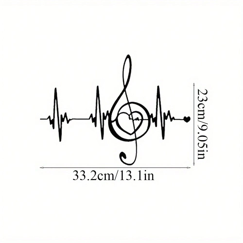 1 piece, music note and radio wave pattern/floral wall hanging, metal crafts, wedding Valentine's Day music party decoration