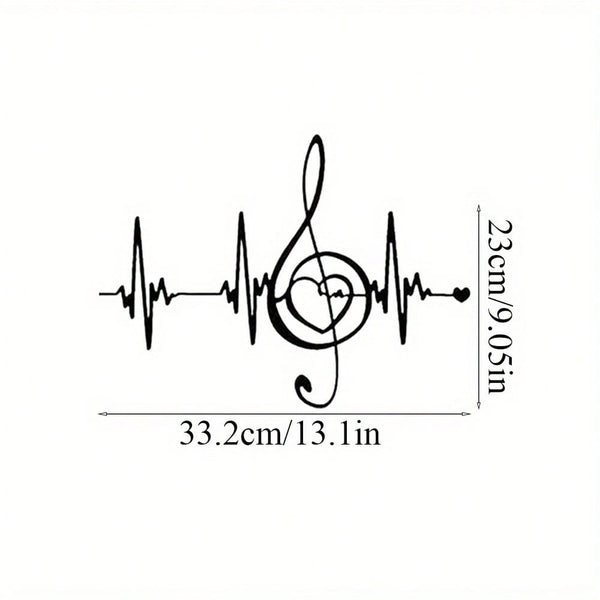 1 piece, music note and radio wave pattern/floral wall hanging, metal crafts, wedding Valentine's Day music party decoration
