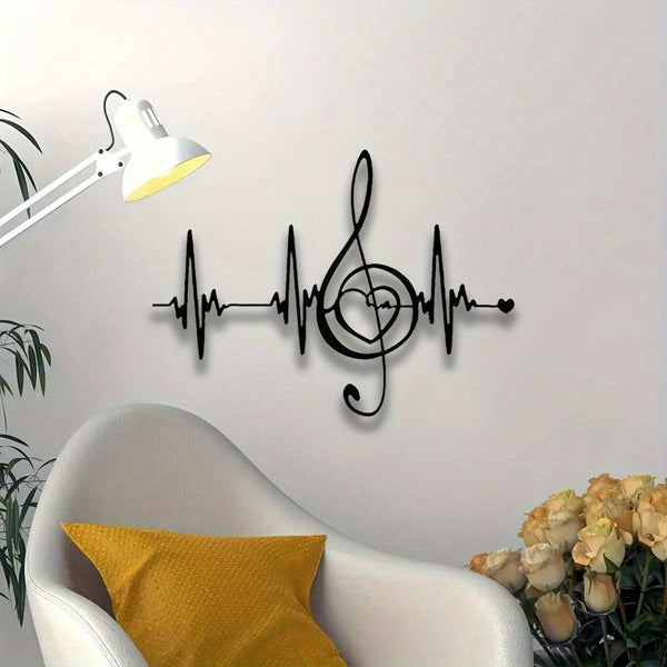 1 piece, music note and radio wave pattern/floral wall hanging, metal crafts, wedding Valentine's Day music party decoration