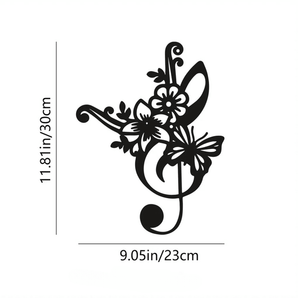 1 piece, music note and radio wave pattern/floral wall hanging, metal crafts, wedding Valentine's Day music party decoration