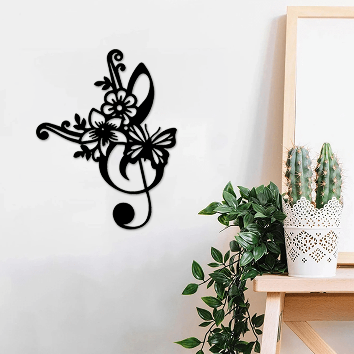 1 piece, music note and radio wave pattern/floral wall hanging, metal crafts, wedding Valentine's Day music party decoration