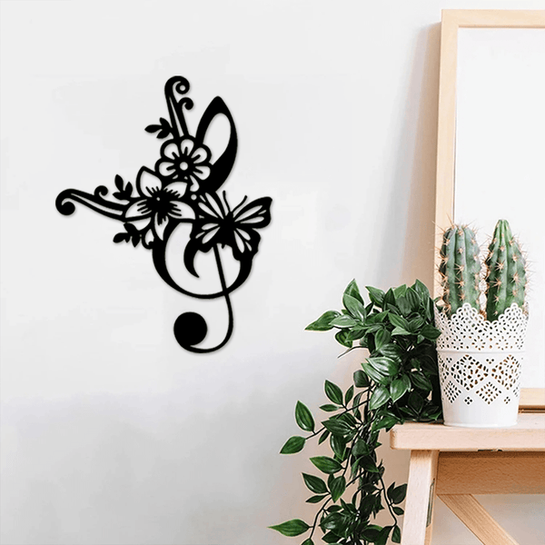 1 piece, music note and radio wave pattern/floral wall hanging, metal crafts, wedding Valentine's Day music party decoration